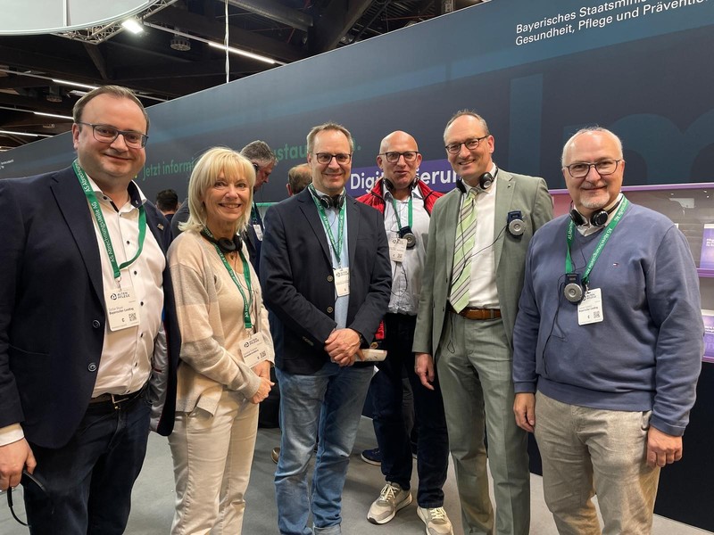 v.l.n.r. die MdLs des AK Gesundheit, Pflege und Pr&auml;vention: Stefan Meyer, Carolina Trautner, Thorsten Freudenberger, AK-Vorsitzender Bernhard Seidenath und Helmut Schnotz. Foto: N&uuml;rnbergMesse Frank Boxler